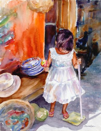 The White Dress - Giclee Print by Denise Cole - Watercolors