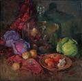 Red Scarf and Cabbage by Susan Diehl