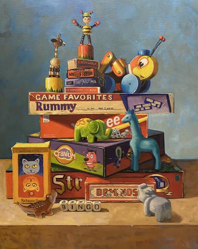 Game Night - Giclee on canvas by Michelle Waldele