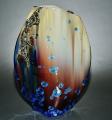Oval Vase with Blue and Brown by Cherry VanCour