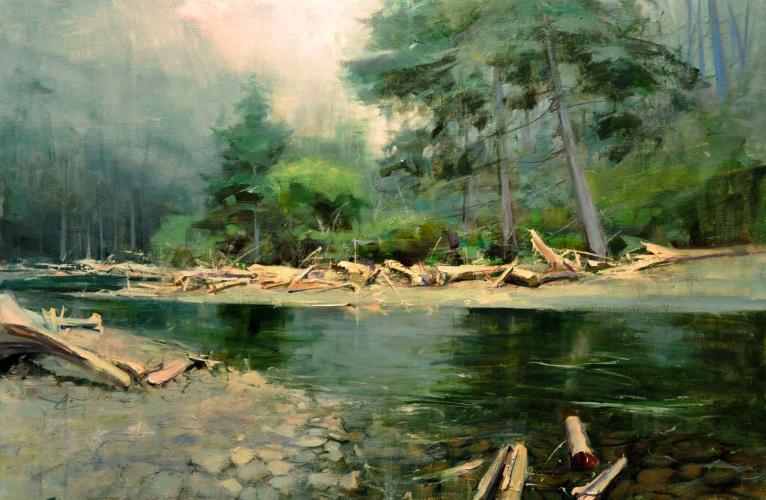 Misty Creek Morning by Mike Wise