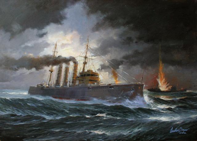 SMS Emden 1914 by Austin Dwyer, ASMA