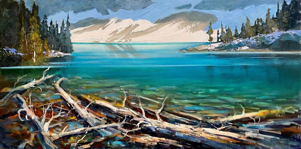 Blue Lake, Log Jam by Linda Wilder