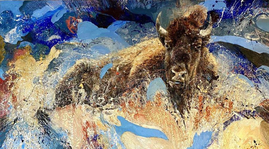 Geyser Basin Buffalo by Thomas McCafferty