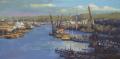 Seattle-Harbor & Cranes by Richard Boyer
