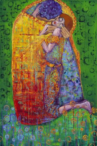 In the Manner of Klimt ~ The Kiss by Kimberly Adams